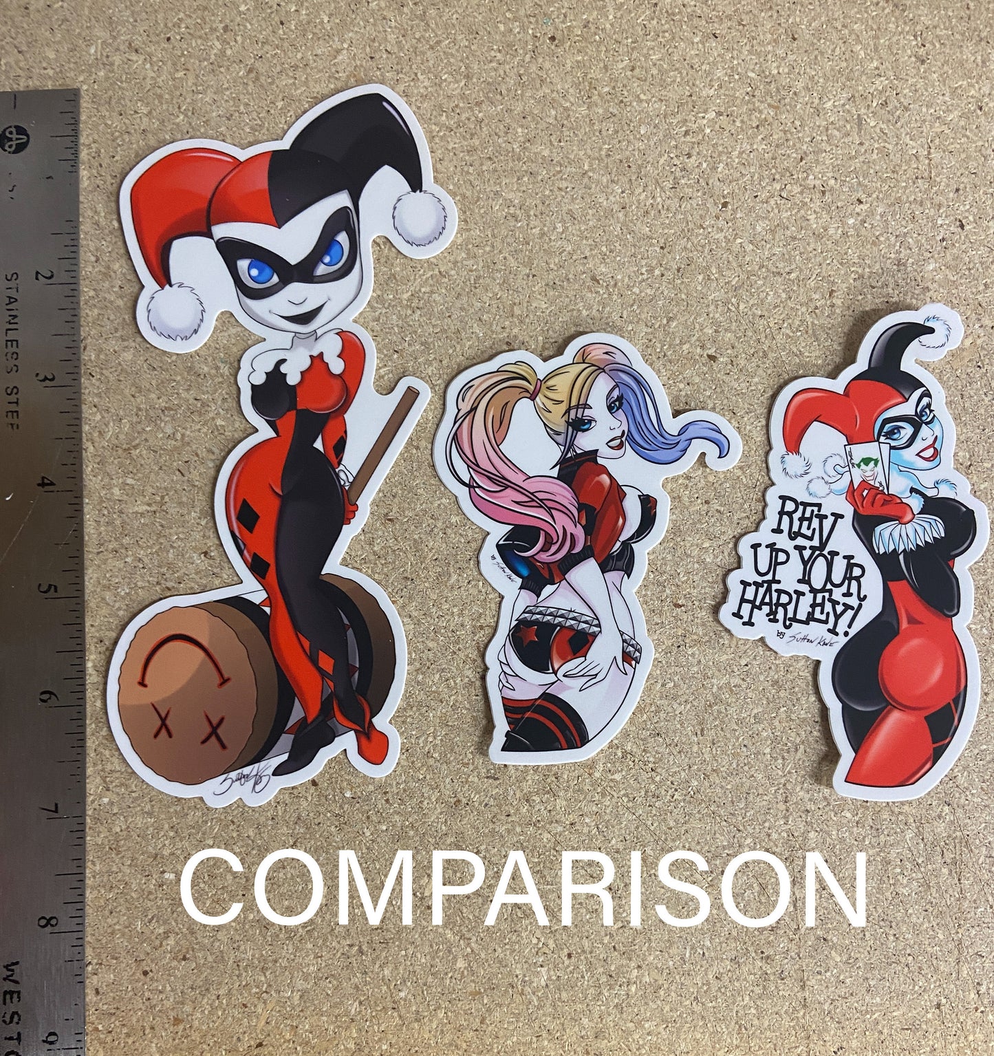 Large Classic Harley Quinn Sticker with Mallet: Mischievous 7 inch decal for Fans