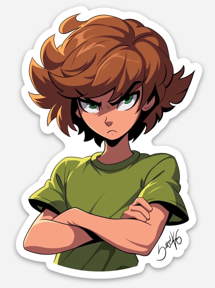 Shaggy Style Decal: 70s Inspired Sticker for Cool Cats by Sutton Kane