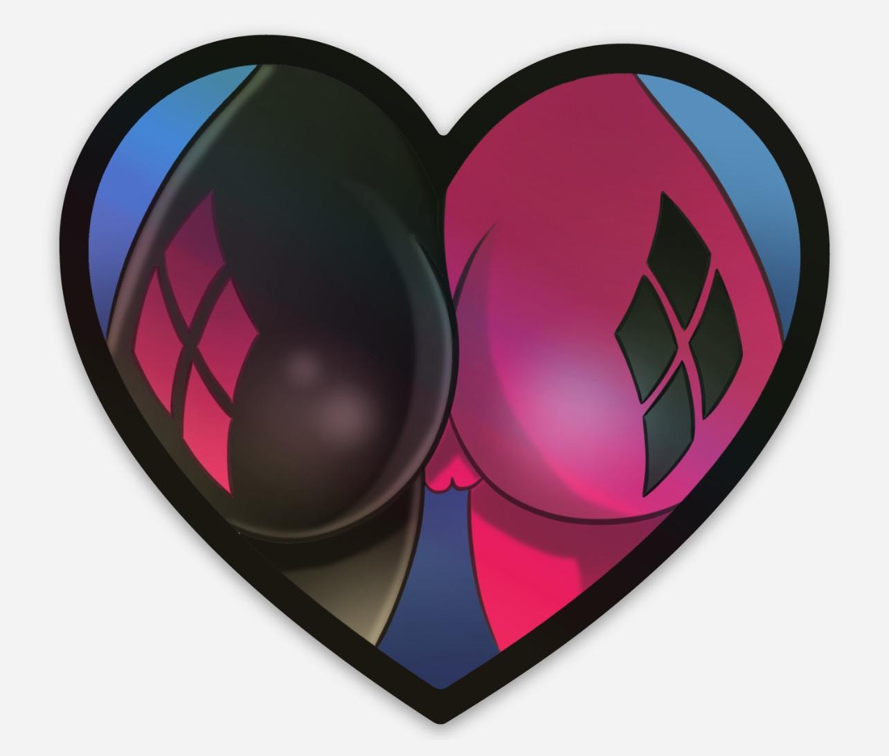 Holographic Harley Quinn Booty Sticker – Cute, Sassy, and Reflective!