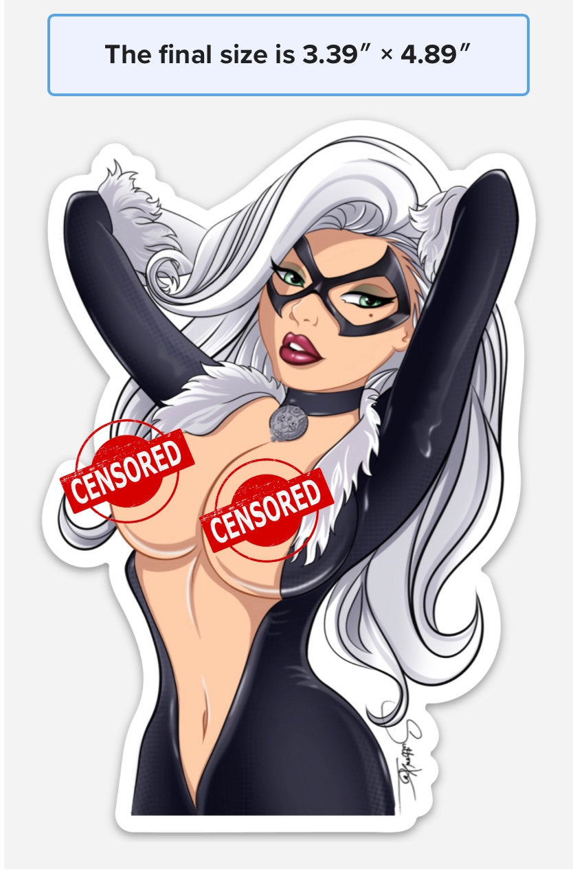 Sleek Marvel Black Cat Sticker NFSW 18+ by Sutton Kane