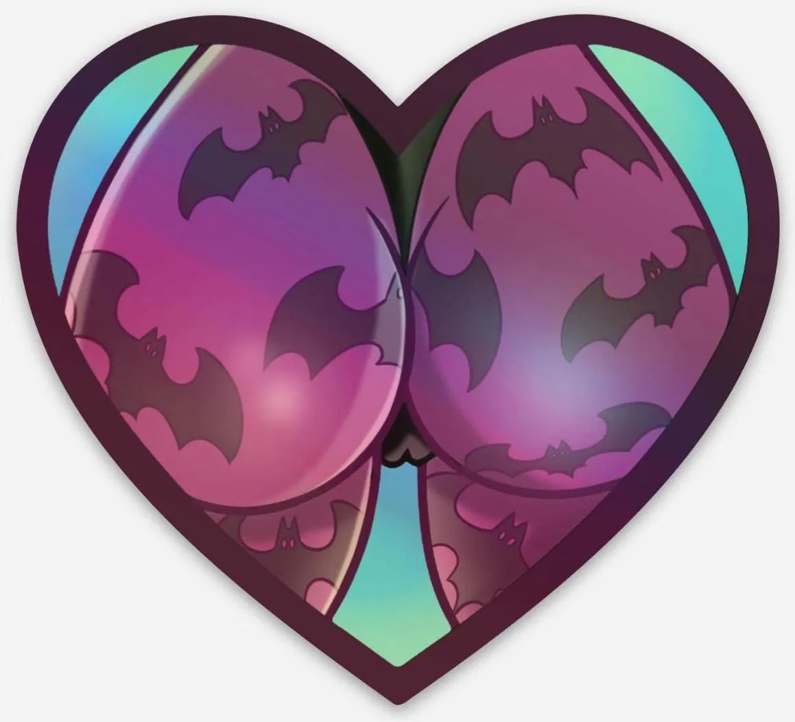 Morrigan Aensland Booty from DarkStalkers Holographic Sticker by Sutton Kane