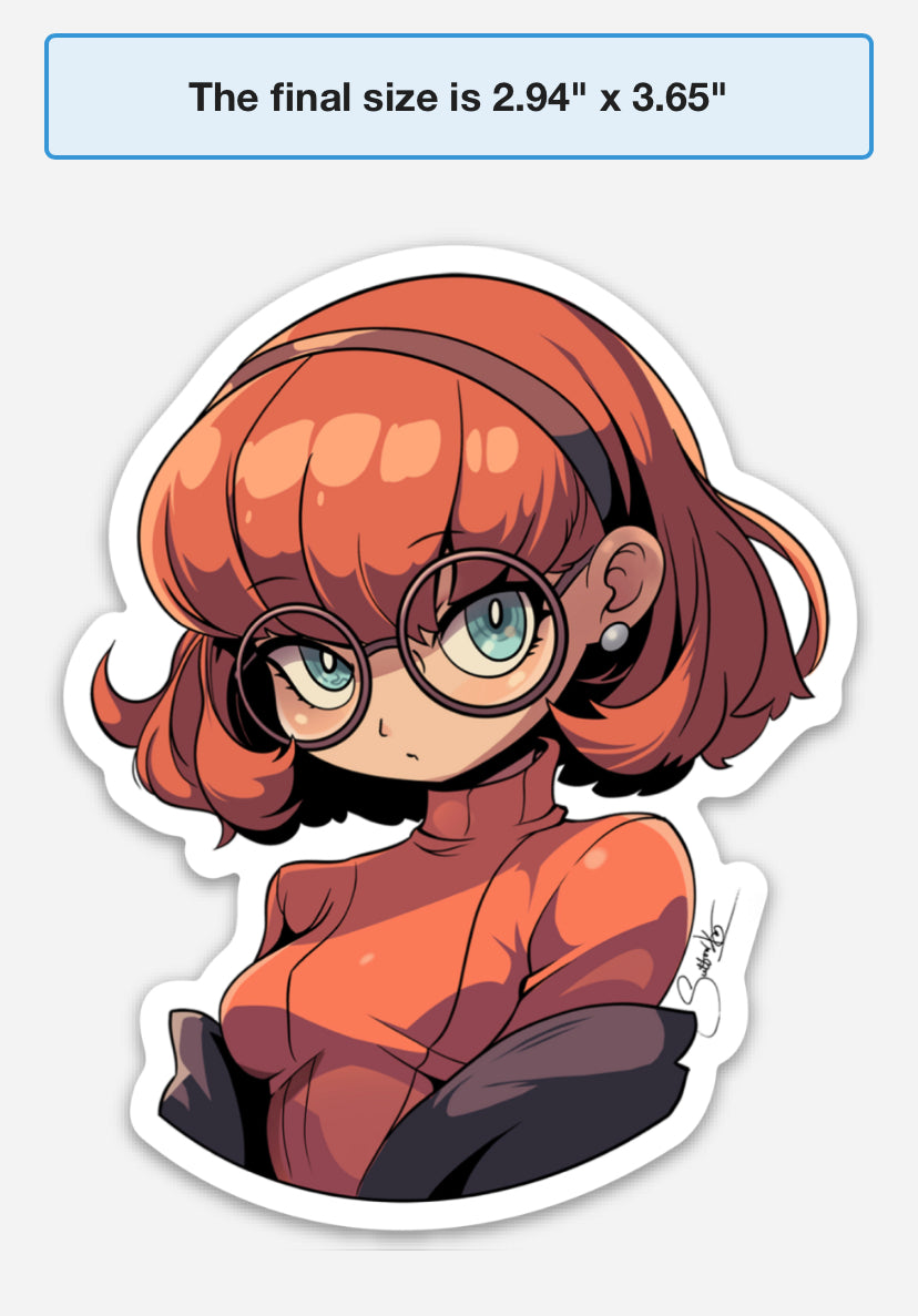 Geek Girl Detective: Velma Dinkley Sticker by Sutton Kane