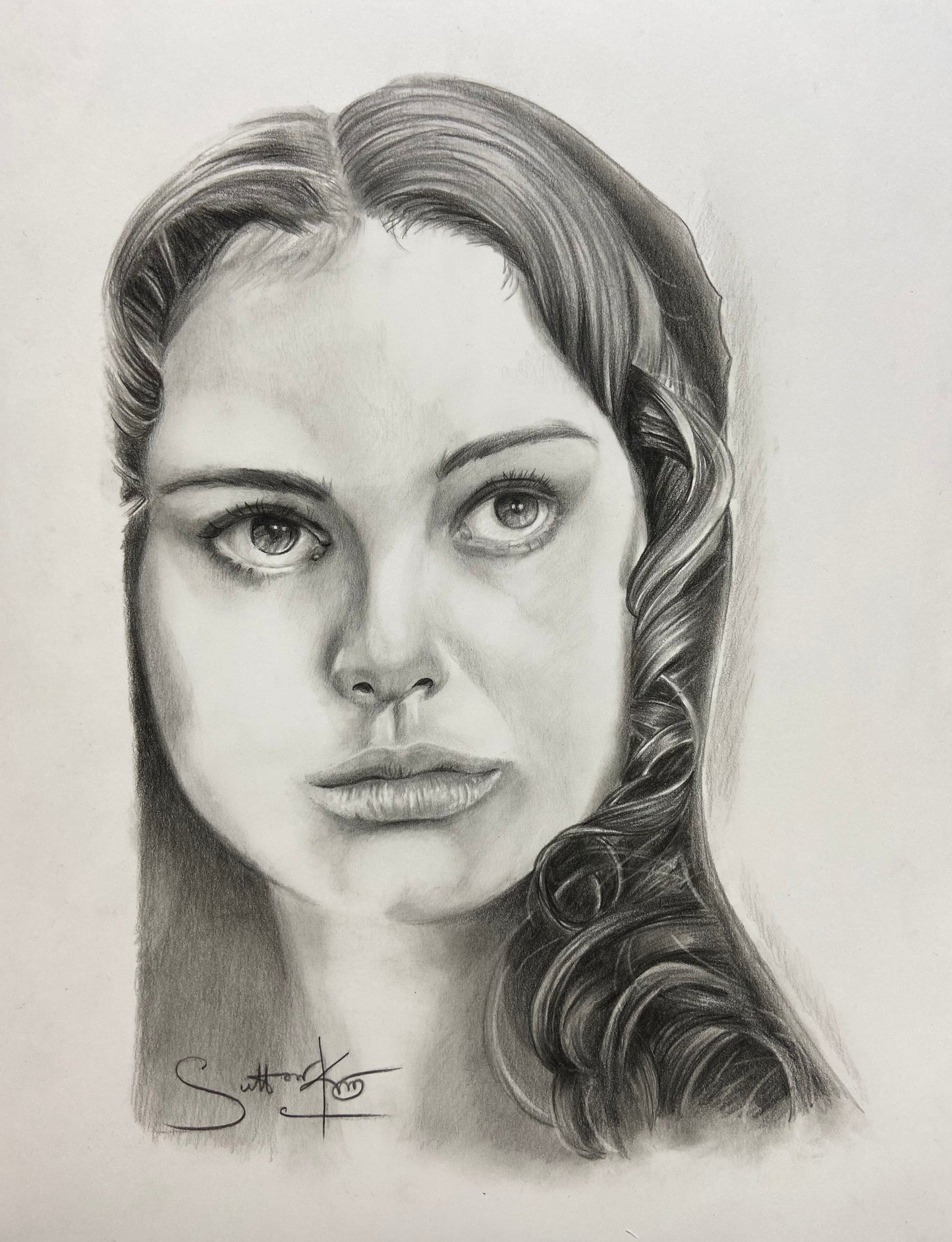 Padme Amidala graphite drawing by Sutton Kane