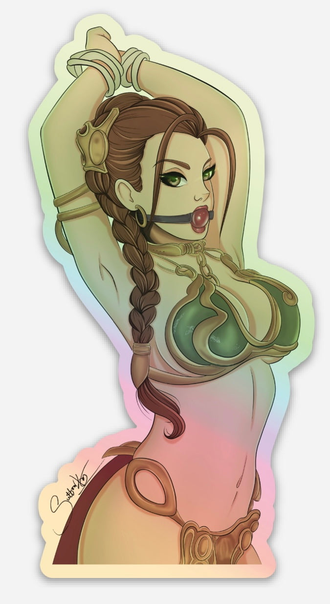 Star Wars Seductress: Princess Leia Slave Outfit Holographic Sticker by Sutton Kane