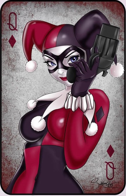 Original Harley Quinn Playing Card Sticker by Sutton Kane