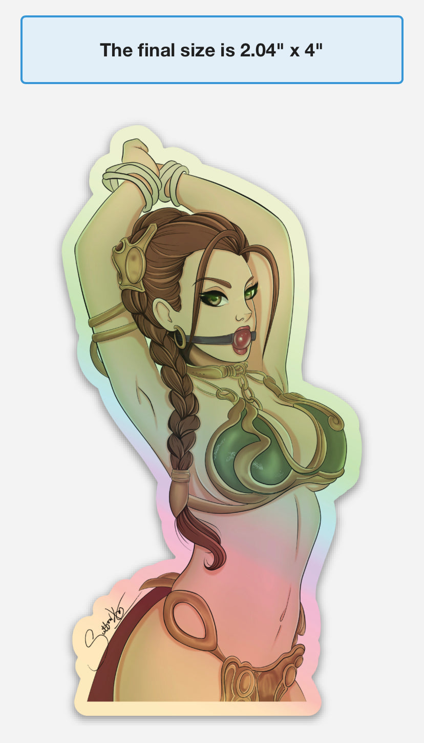 Star Wars Seductress: Princess Leia Slave Outfit Holographic Sticker by Sutton Kane